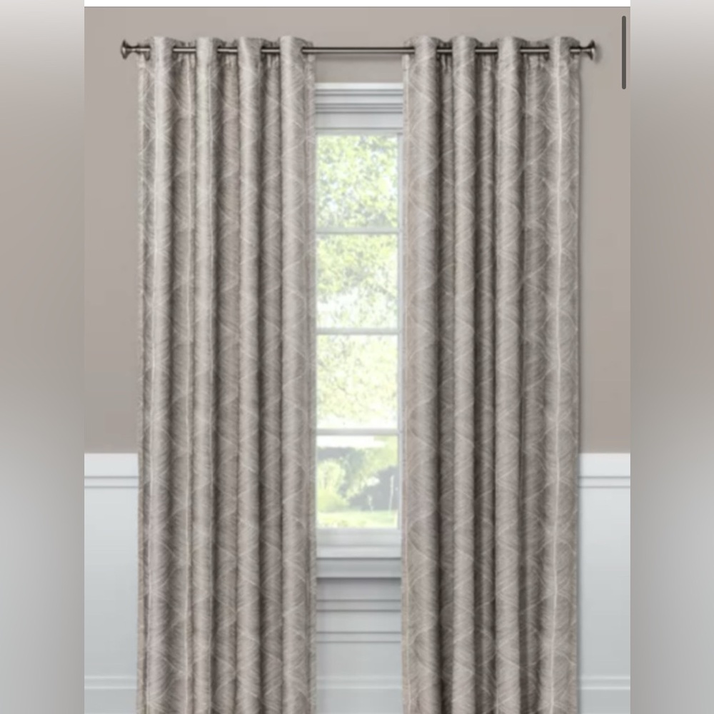 8 grey blackout curtain panels